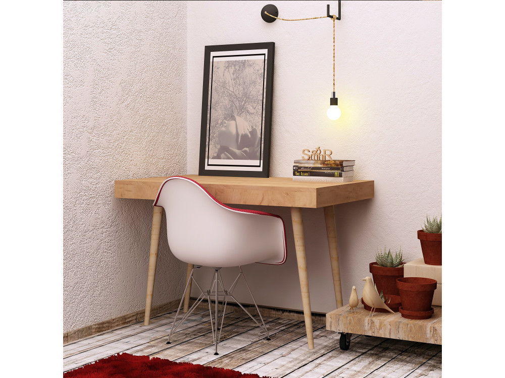 Escritorio de madera "Valencia" - 100 x 60 x 74 cm - Marrón