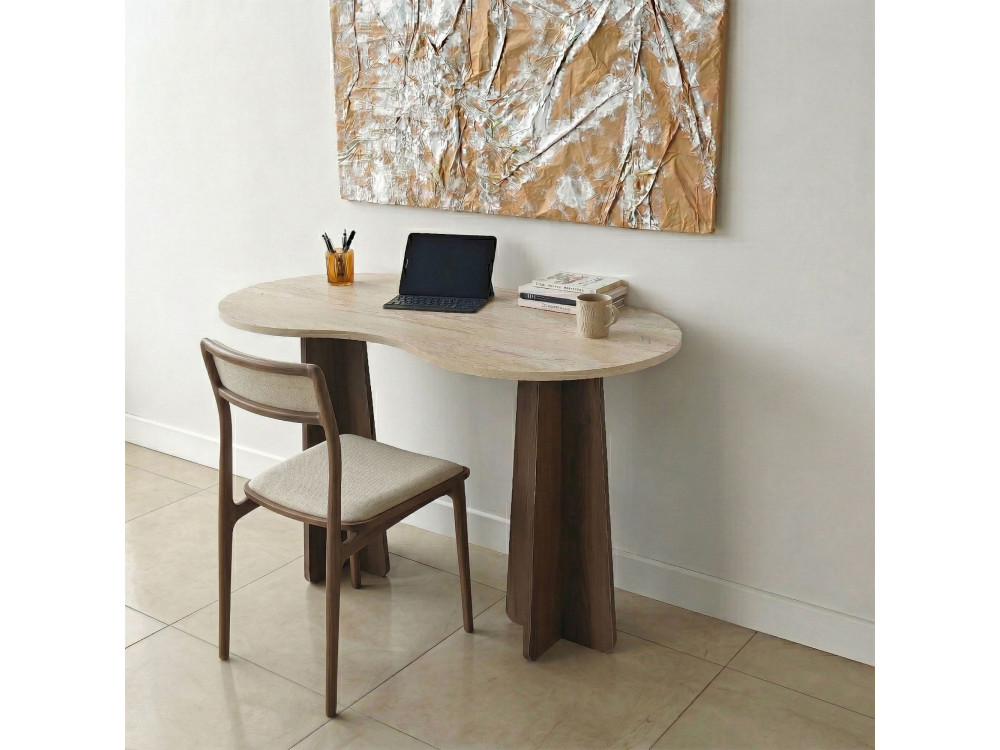 Escritorio de madera "Infini" - 120 x 60 x 75 cm - Travertino
