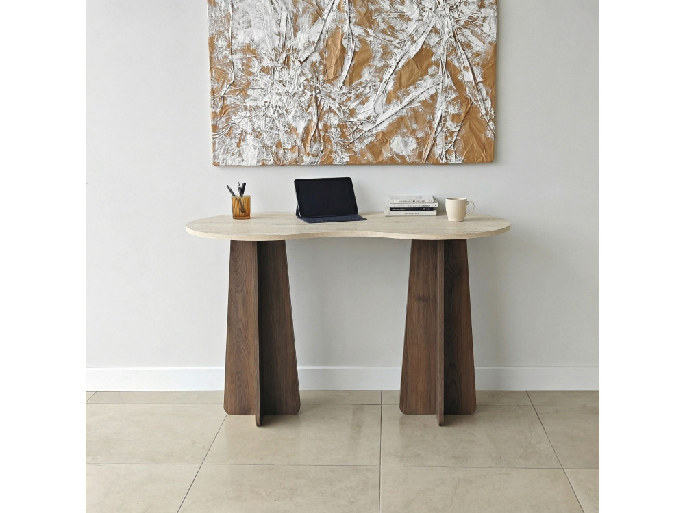 Escritorio de madera "Infini" - 120 x 60 x 75 cm - Travertino