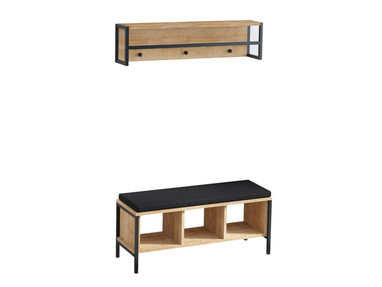Mueble recibidor "Shana" con asiento de madera - 100 x 35 x 43 cm - Beige