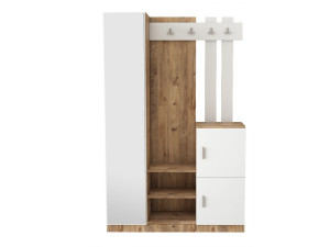 Mueble recibidor de madera "DD7" - 113 x 37 x 179 cm - Blanco