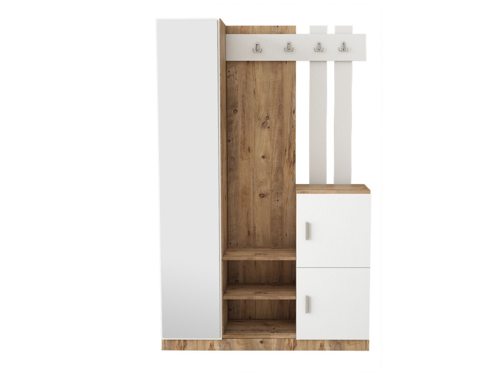 Mueble recibidor de madera "DD7" - 113 x 37 x 179 cm - Blanco