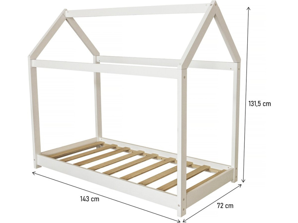 Cama cabaña infantil "Camilla" - 140 x 70 cm - Blanco