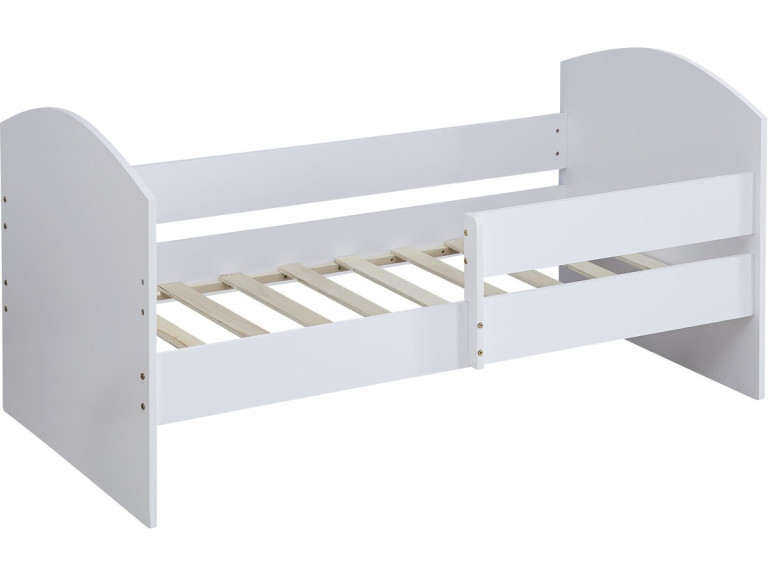 Cama infantil con barrera "Victoria" - Madera - Blanco - 80 x 160 cm