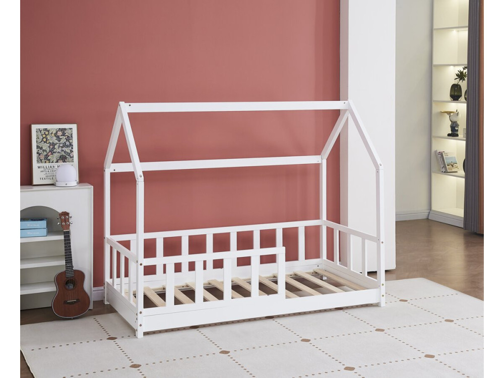 Cama-cabina de madera "Charlotte" - Blanco - 80 x 160 cm