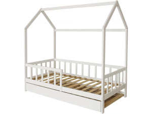 Cama cabaña infantil "Paloma" con cajón - 90 x 190 cm - Blanco