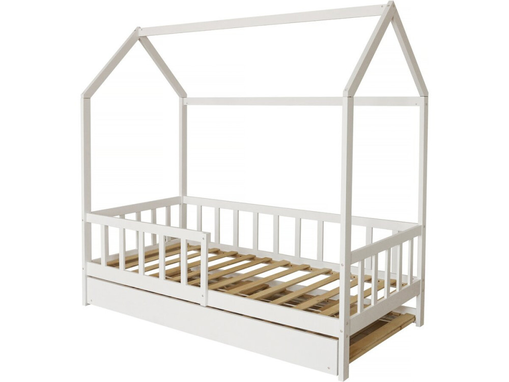 Cama cabaña infantil "Paloma" con cajón - 90 x 190 cm - Blanco