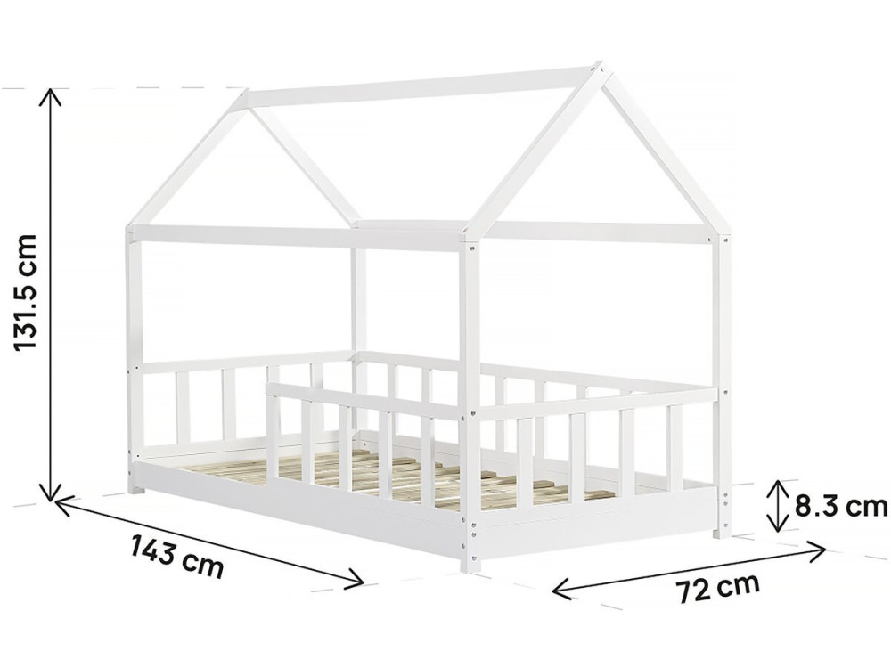 Cama infantil "Mila" - 90 x 190 cm - Blanco