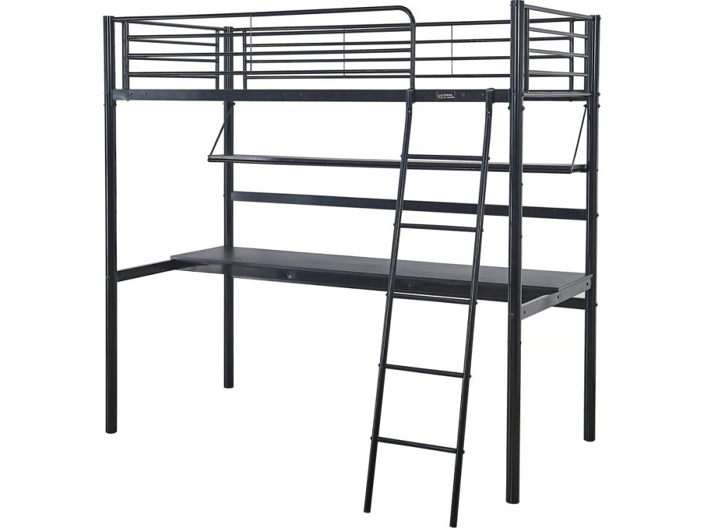 Cama mezzanine "Alona" - 90 x 190 cm - Negro