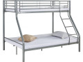 Litera metálica "Leo" incl. somier - 90/140 x 190 cm - Gris - Gris