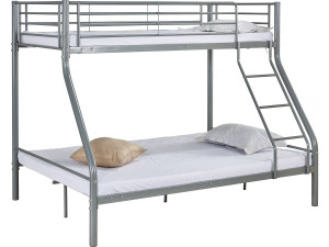 Litera metálica "Leo" incl. somier - 90/140 x 190 cm - Gris