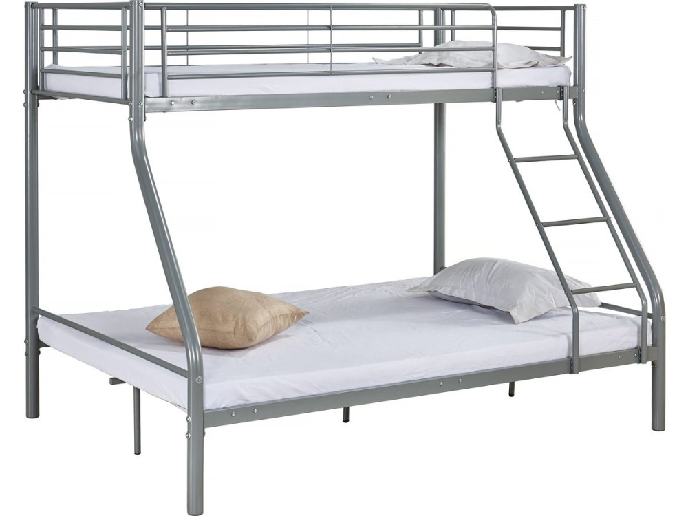 Litera metálica "Leo" incl. somier - 90/140 x 190 cm - Gris