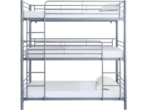 Litera triple de metal "HAVIN" - 90 x 190 cm - Gris -