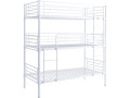 Litera triple metálica "Havin" - 90 x 190 cm - Blanca - Gris