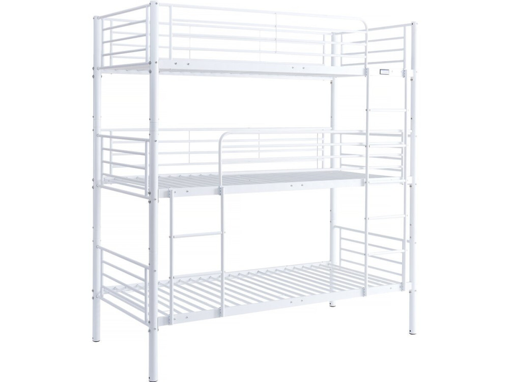 Litera triple metálica "Havin" - 90 x 190 cm - Blanca