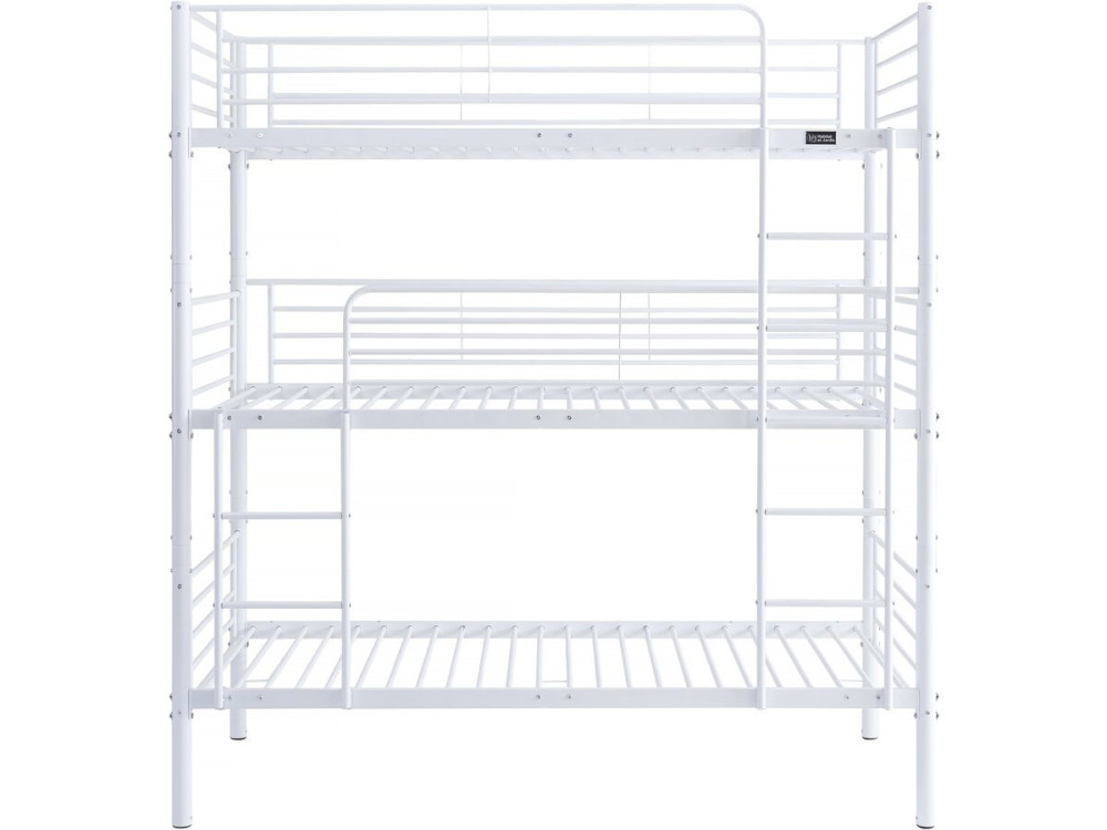 Litera triple metálica "Havin" - 90 x 190 cm - Blanca
