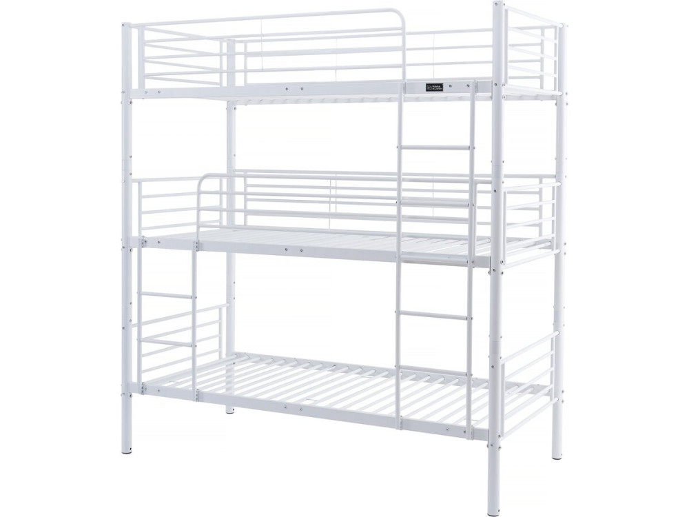 Litera triple metálica "Havin" - 90 x 190 cm - Blanca