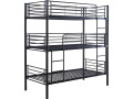 Litera metálica triple "HAVIN" - 90 x 190 cm - Negro - Negro