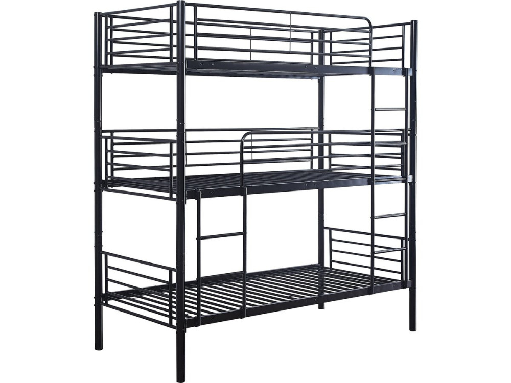 Litera metálica triple "HAVIN" - 90 x 190 cm - Negro