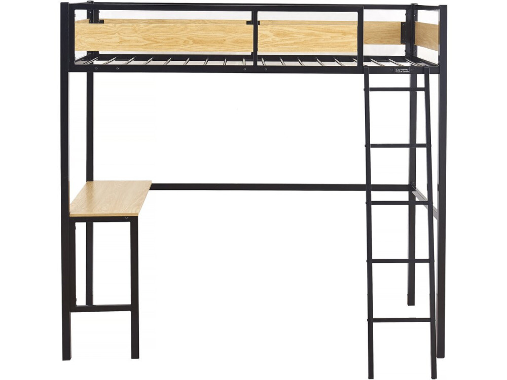 Cama entrepiso “Ethan” con escritorio - 90 x 190 cm - Negro