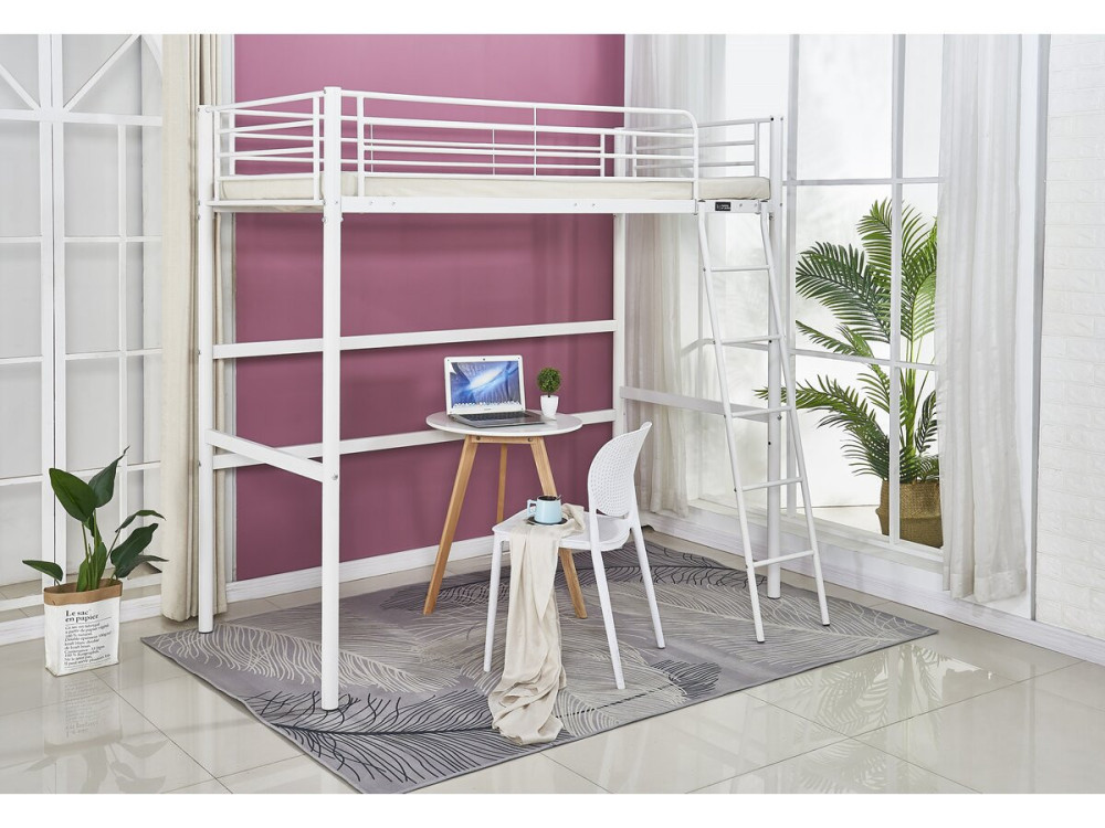 Cama mezzanine "Alora" - 90 x 190 cm - Blanco