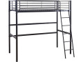 Cama alta de metal "Alora" - 90 x 190 cm - Negro - Negro