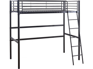 Cama alta de metal "Alora" - 90 x 190 cm - Negro