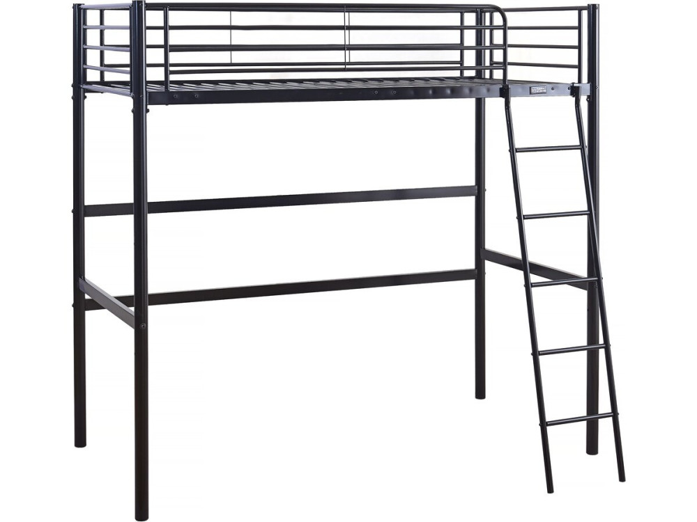 Cama alta de metal "Alora" - 90 x 190 cm - Negro
