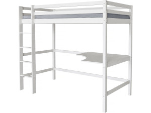 Cama mezzanine  infantil con escritorio "Angéla" 90 x 190 cm - Blanco