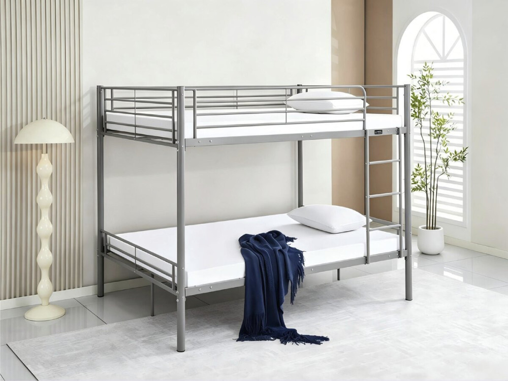Litera doble "Adam" con somier - 140 x 190 cm - Gris