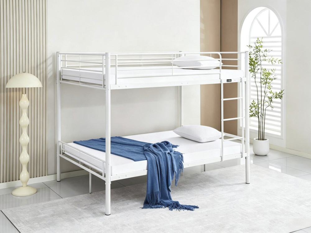Litera doble "Adam" con somier - 140 x 190 cm - Blanco