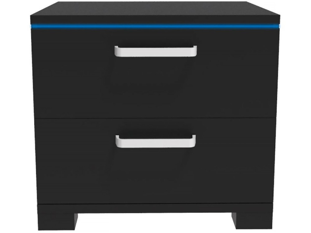 Mesita de noche LED "Karina" - 41 x 38 x 41,5 cm - Tablero de partículas - Negro