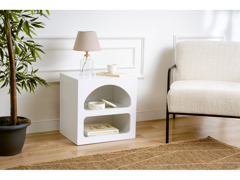 Mesilla de noche de madera "Lorin" 50 x 40 x 50 cm - Blanco