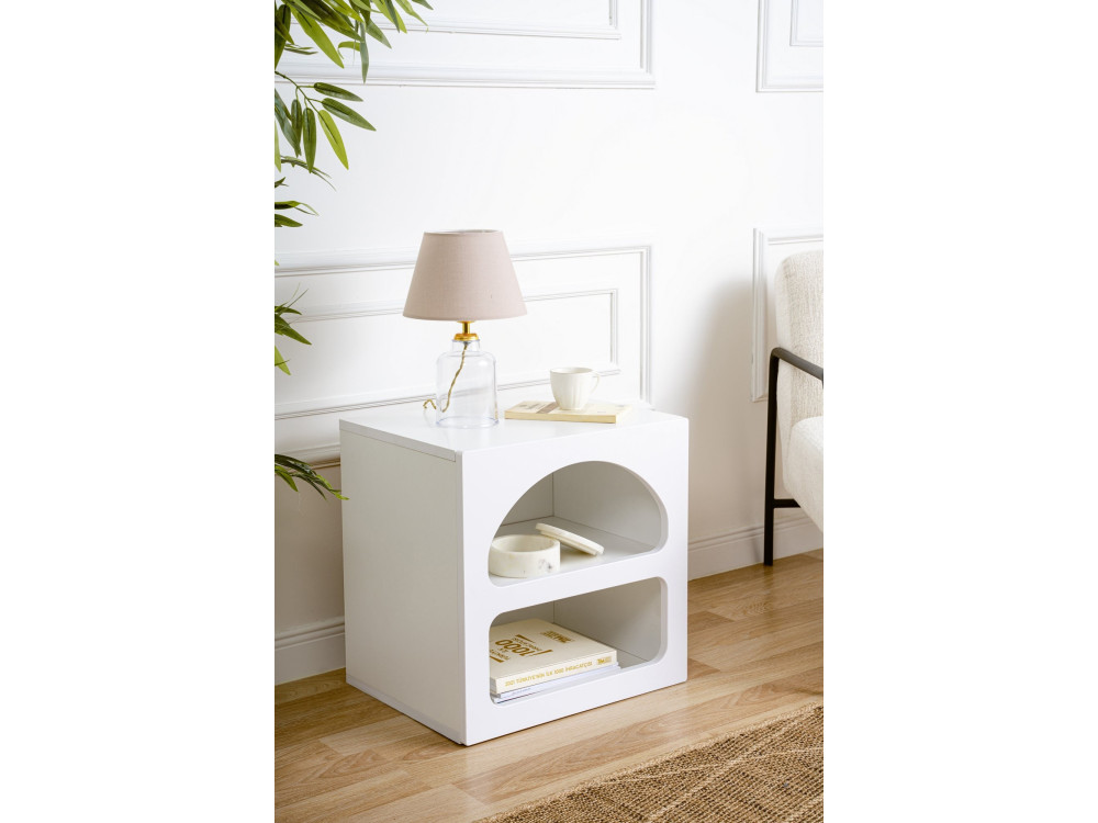 Mesilla de noche de madera "Lorin" 50 x 40 x 50 cm - Blanco
