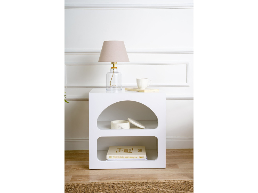 Mesilla de noche de madera "Lorin" 50 x 40 x 50 cm - Blanco