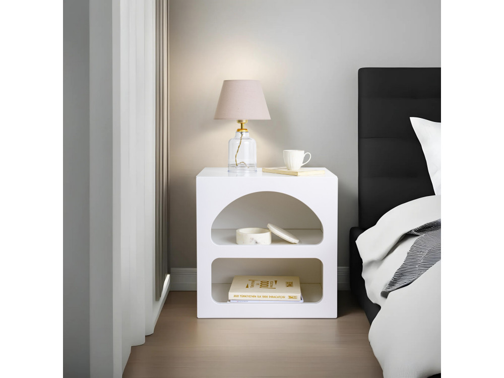 Mesilla de noche de madera "Lorin" 50 x 40 x 50 cm - Blanco