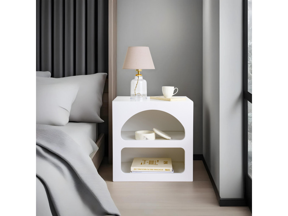 Mesilla de noche de madera "Lorin" 50 x 40 x 50 cm - Blanco