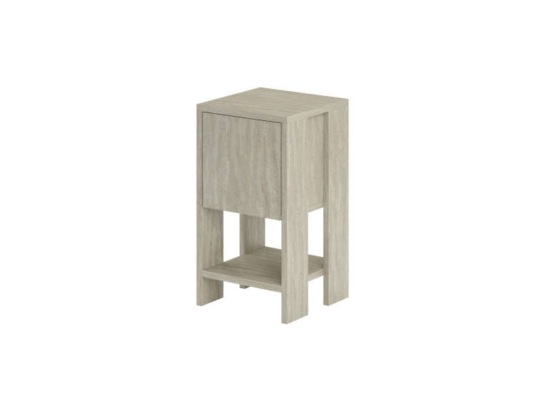 Mesilla de noche de madera "Ema" - 30 x 30 x 55 cm - Travertino