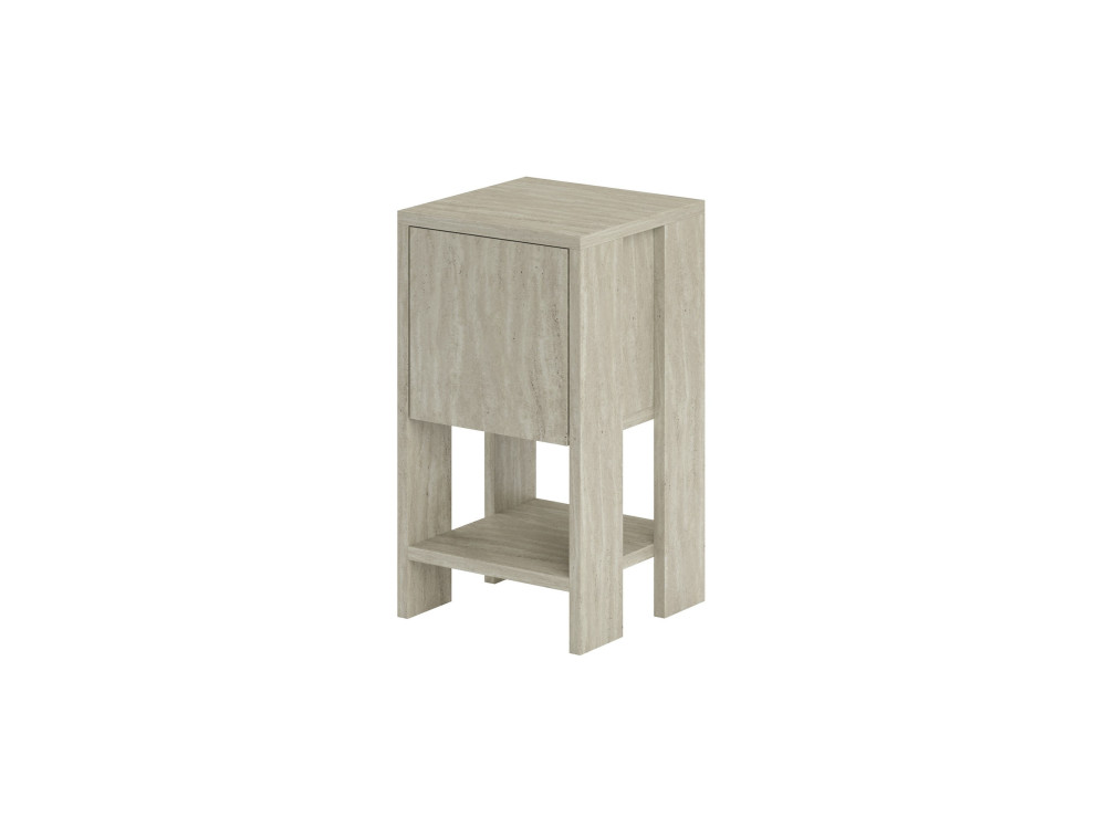 Mesilla de noche de madera "Ema" - 30 x 30 x 55 cm - Travertino