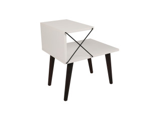 Mesilla de noche de madera "Cross" 50 x 40 x 55 cm - Blanco
