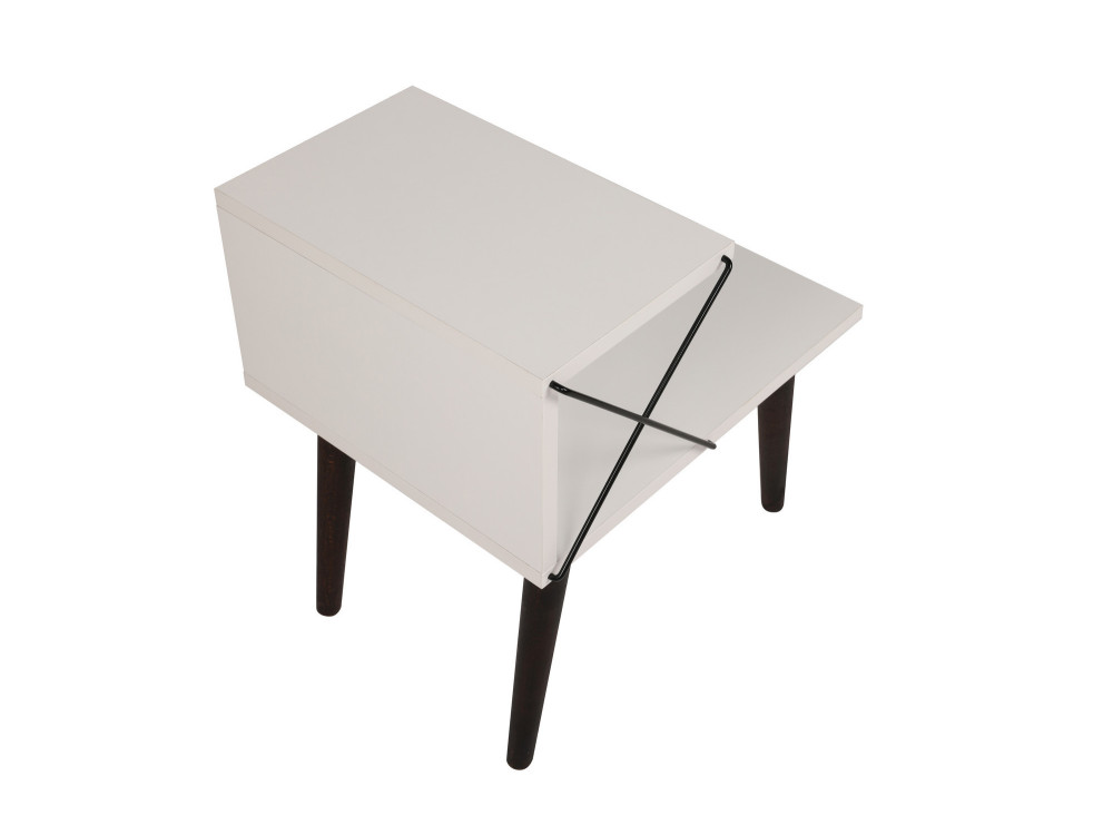 Mesilla de noche de madera "Cross" 50 x 40 x 55 cm - Blanco