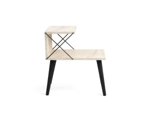 Mesilla de noche de madera "Cross" 50 x 40 x 55 cm - Travertino