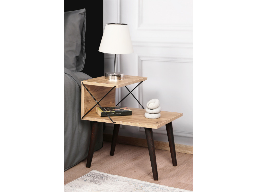 Mesilla de noche de madera "Cross" 50 x 40 x 55 cm - Pino