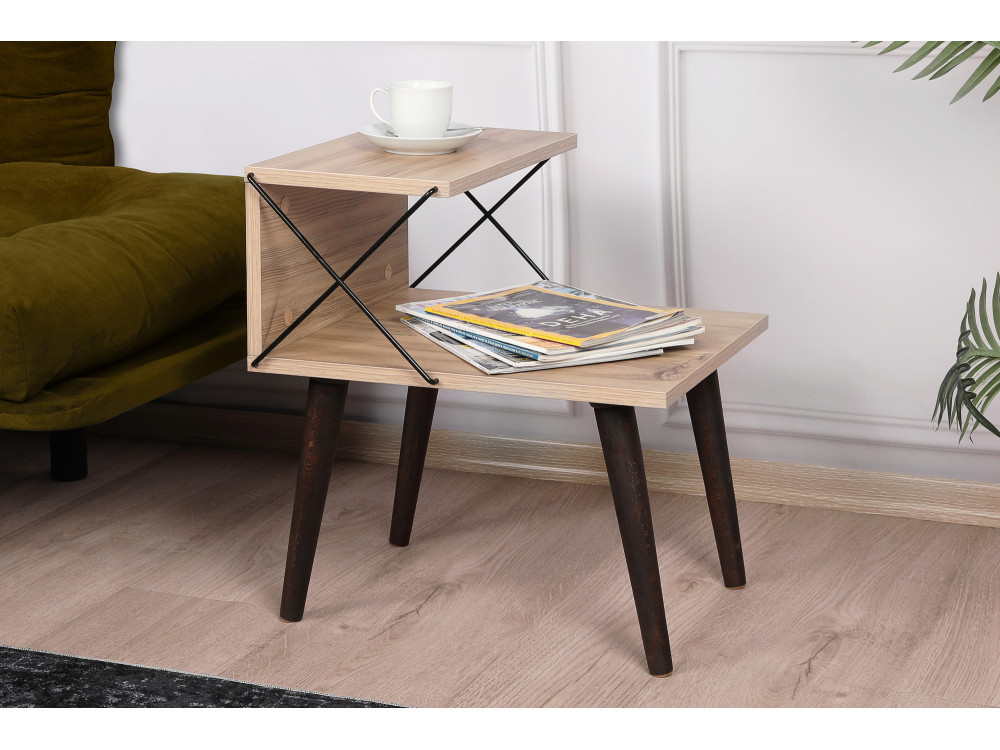Mesilla de noche de madera "Cross" 50 x 40 x 55 cm - Pino