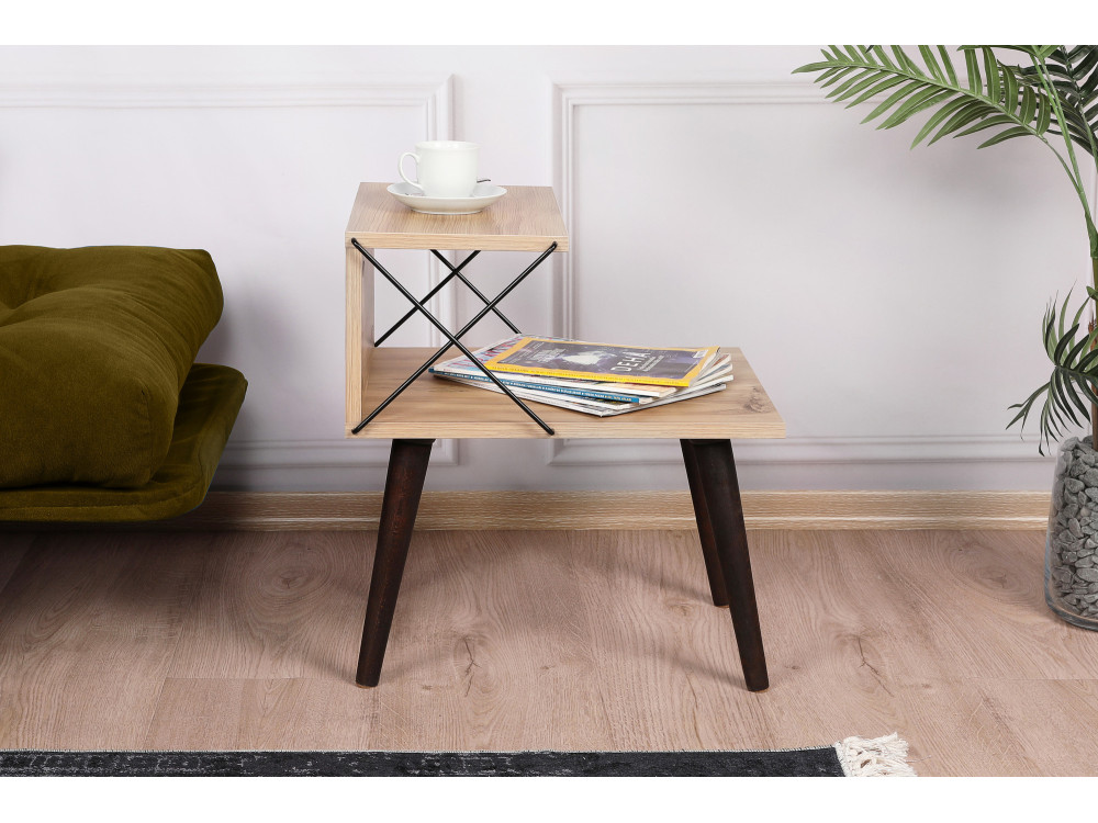 Mesilla de noche de madera "Cross" 50 x 40 x 55 cm - Pino