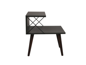 Mesilla de noche de madera "Cross" 50 x 40 x 55 cm - Antracita