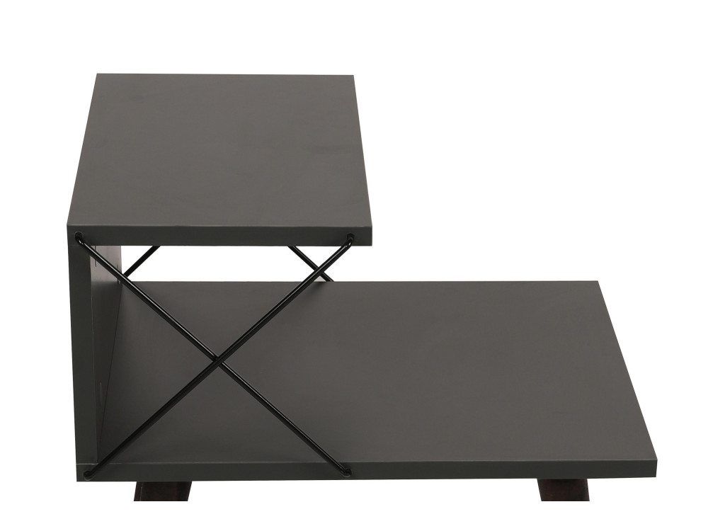 Mesilla de noche de madera "Cross" 50 x 40 x 55 cm - Antracita