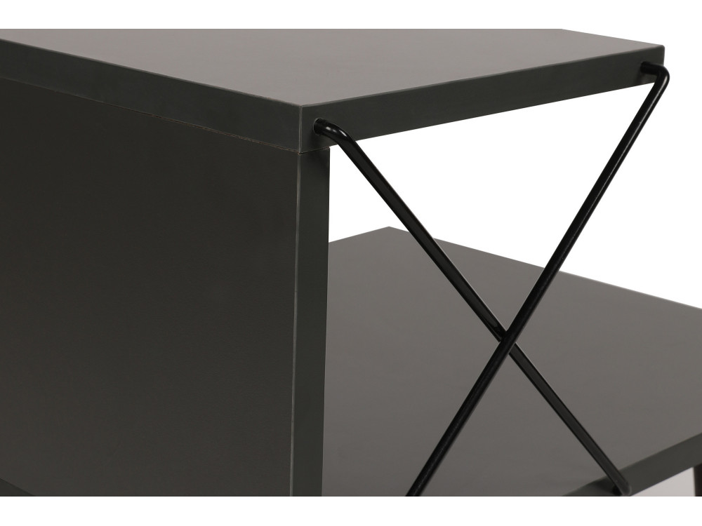 Mesilla de noche de madera "Cross" 50 x 40 x 55 cm - Antracita