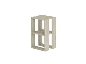 Mesilla de noche de madera "Lonie" 30 x 30 x 55 cm - Travertino