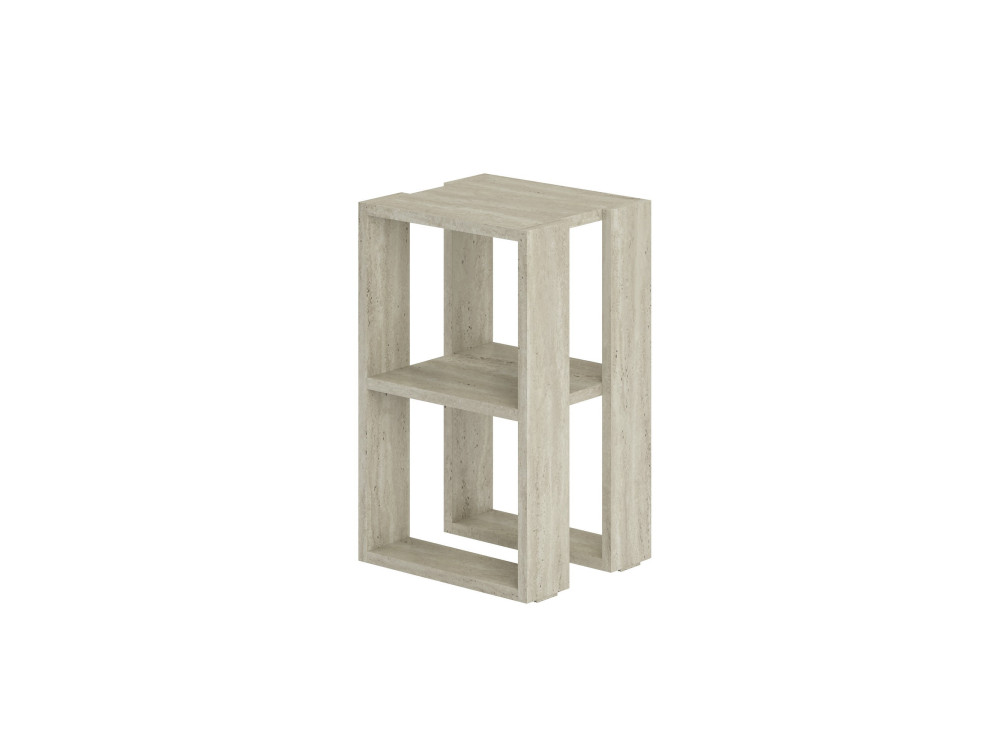 Mesilla de noche de madera "Lonie" 30 x 30 x 55 cm - Travertino